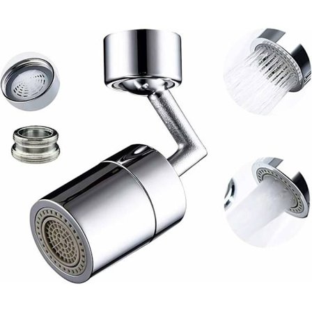 Hane 720 graders universel vandhane filter, til hjemmets badeværelse universel roterende hane belufter, 4-lags dobbelt netforsegling (1 stk) KLB