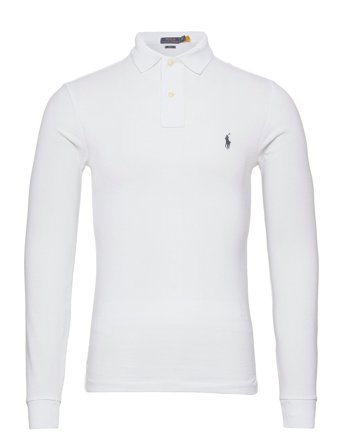Polo Ralph Lauren Slim Fit Mesh Long-Sleeve Polo Shirt - White - XS
