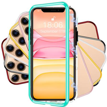 Genomskinligt Iphone 11 Magnetiskt Skal Med Fullskydd Gul