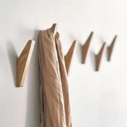 6 stk. Vintage Trækroge Trækroge 5 kg Bæreevne, Vægkroge - Badekåbekroge - Hattehylder - Tøjkroge