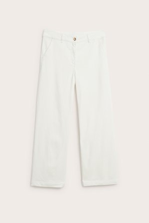 Kappahl | Leveät tvillihousut Luonnonvalkoinen 40 | Luonnonvalkoinen