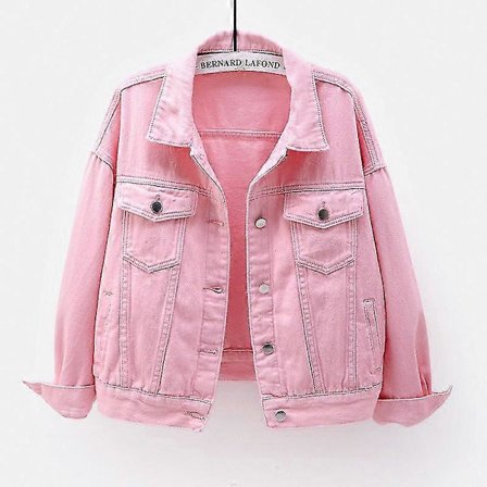 Pring Efterår Dame Denim Jakke Pring Efterår Jakke Pink Jean Jakke