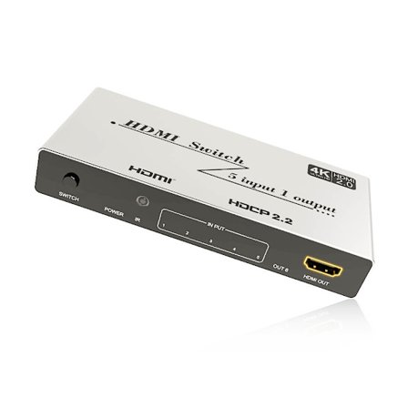 5x1 HDMI Switch 4K@60Hz med fjärrkontroll