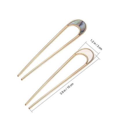 2 stift metall U-formad hårnål, metall fransk stil hårnålar vintage