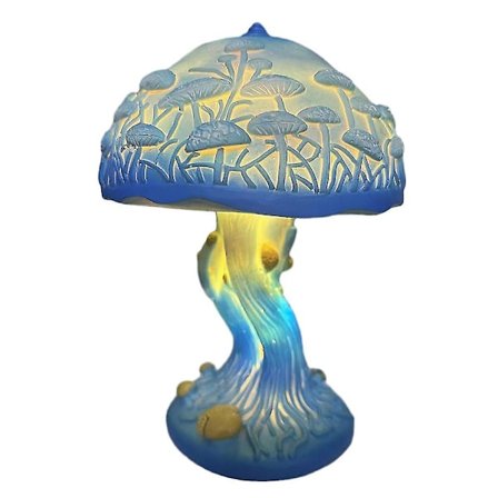 Kreativa färgade harts svamp bordslampor Mystery Plant Series Lamp Art nattlampa sänglampa bohemisk heminredning gåvor(Blå svamp)