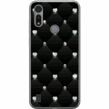 Motorola Moto E6i Genomskinligt Skal Bling Heart