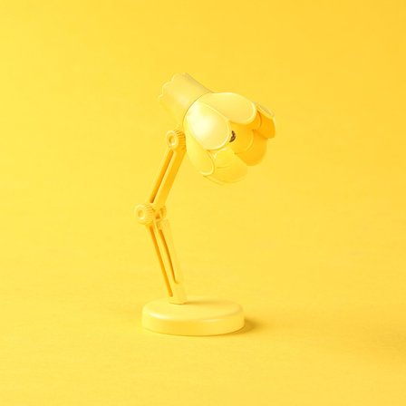 Gul Mini lille bærbar LED-læselampe, der kan foldes rundt