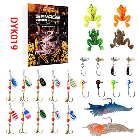 24 Joulukalastussetti Kalastuksen harrastajille Joulukalenteri Sokkolaatikko[BT]