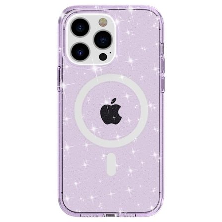 Glitter MagSafe Skal iPhone 14 Pro Max Transparent Lila