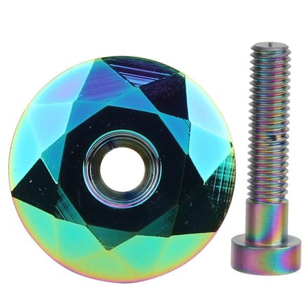 Styrhuvud Topplock i Aluminiumlegering för Mountainbike Titaniserad Cover Cykelmodifieringstillbehör Färgglad