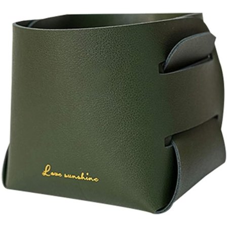 Liten PU Lær Firkantet Oppbevaringsboks DIY Skrivebord Oppbevaringsboks Hjem