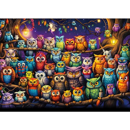 Uglefamilien Puslespil til Voksne 1000 Brikker, Puslespil til Voksne 1000 Brikker, Udfordrende Legetøj, Umuligt Puslespil, Familiedekorationspuslespil