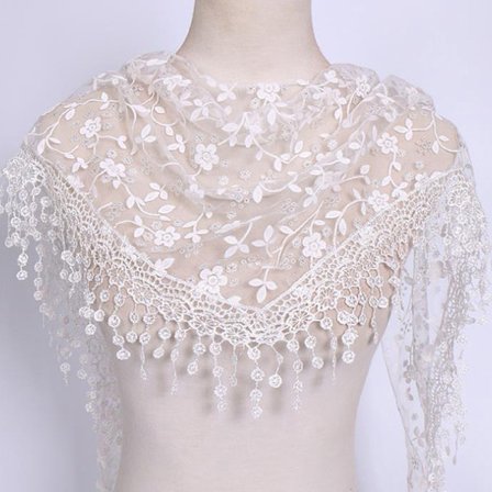 1 kpl naisten muoti kolmiokääre Naisten huivi kukka pitsihuivi Sh