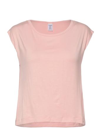 S/S Wide Neck Top Lyserød Calvin Klein