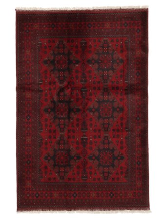 Orientalisk Afghan Khal Mohammadi Matta 121X198 Svart/Mörkröd Ull, Afghanistan