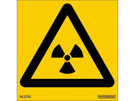Dekal Radioaktiv ämnen 80x80mm - Lyreco - Skyddsutrustning - Säkerhetsmärkning och skyltar - Skyltar