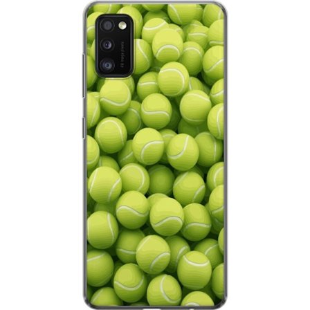 Kompatibel Mobilcover til Samsung Samsung Galaxy A41 Mønster af grønne tennisbolde i høj detalje, sporty motiv med gentagende tekstur og stærke fa