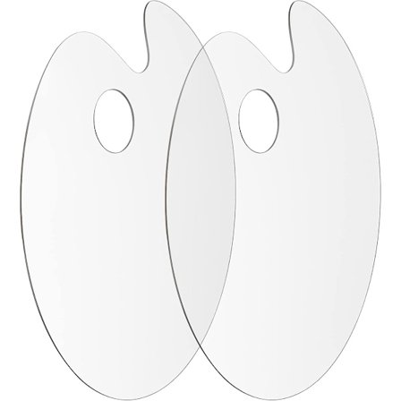 2 stk. akryl maling palet, klar malerbakke, let at rengøre, non-stick kunstner palet til olie akvarel håndværk DIY kunst malerpalet