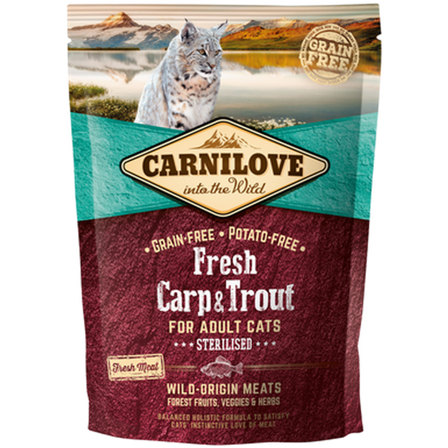 Carnilove - Cat Fresh Carp & Trout - for sterilisert 6 kg - Katt - Kattefôr & kattemat - Tørrfôr for katt - ZOO.no