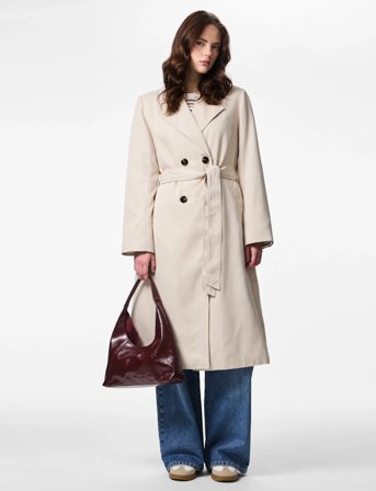 Pieces Pcscarlett Ls Trenchcoat Noos Bc - Beige - XS