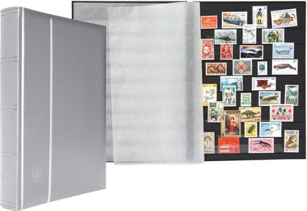 COMFORT Metallic Indstiksbog - A4 - 64 sorte sider - Sølv - Leuchtturm