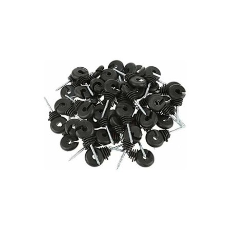 50 stk./sæt sorte skrueringisolatorer til elektrisk hegn træstolpetilbehør solbeskyttelse, regnbestytelse - MODOU