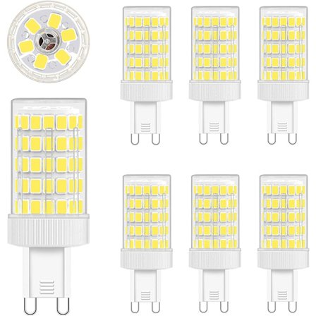 G9 LED-lamppu, viileä valkoinen, 10 W, 6000 K, 900 lm, AC 220 V, 6 kpl
