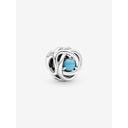 Pandora - December Turkosblå Eternity Circle Charm - Sterling silver