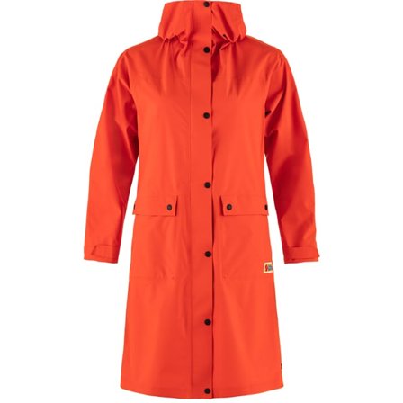 Fjällräven Women's Vardag Rain Parka in Flame Orange, Hydratic | Size: XL
