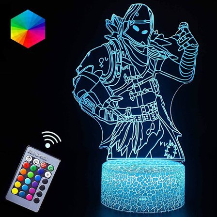 Fornite Battleroyale Natlamper 3D Stemningseffekt Led Natlys Nyhedsgaver Til Fortress Spilelskere Fjernbetjening & Rgb Farver Display Til Børn