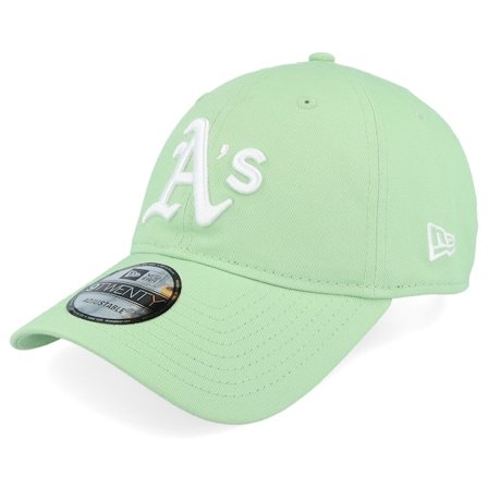 New Era - MLB Grün Unconstructed Cap - Oakland Athletics League Essential 9TWENTY Cool Matcha/White Dad Cap @ Hatstore