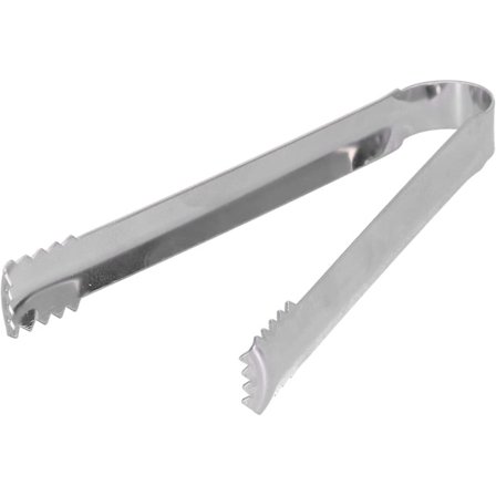 Isbitstänger i rostfritt stål, miniserveringstänger, sockertänger med tänder för grillning, matservering, kök, bar, restaurang (2 st, silver)