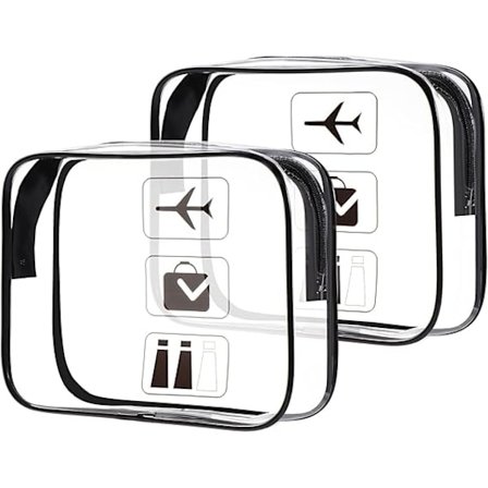 Transparent Toilettaske, Toilettaske til Kvinder og Mænd, Rejsesæt til Fly til Transport af Væske