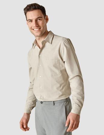Tech Linen Casual Shirt Sandshell | SHAPING NEW TOMORROW Sandshell / X-Large