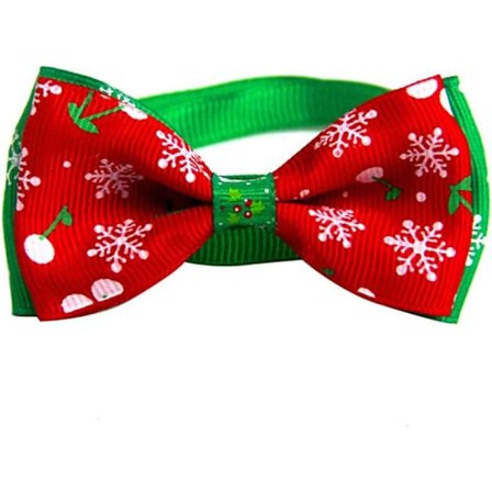Halsbånd med sløyfe til hund og katt, justerbart tilbehør til julekostyme, søte kjæledyrkostymer
