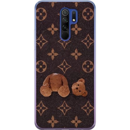 Kompatibel Mobilcover til Xiaomi Xiaomi Redmi 9 Grafisk monogrammønster med en stiliseret teddybjørn i en kunstnerisk stil