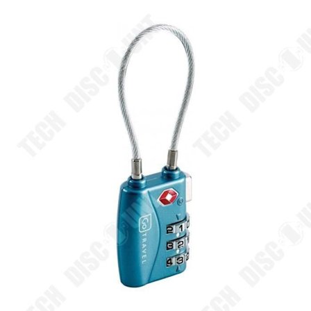 TD Hänglås med TSA-kabel (360) blågrå storlek 10,2 cm - Resehänglås med kodlås och TSA-kabel