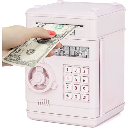 Spargris Kontant Myntburk ATM Bank Elektronisk Myntspargris Lämplig för Barn i Åldern 3-12, Sparbössa Mini ATM Myntspargris Leksakspresent