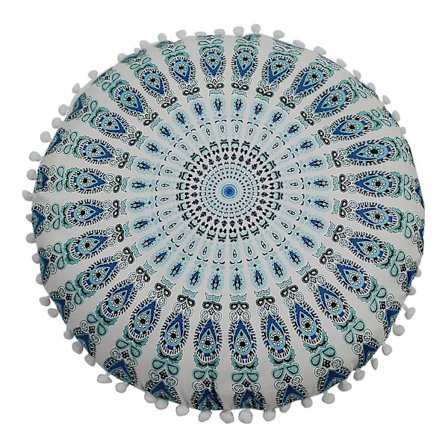 Rund Bohemisk Meditationsputeöverdrag Ottoman Kudde Kuddfodral Soffa Kudde