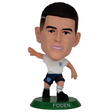 England FA Phil Foden SoccerStarz Fotbollsfigur En Storlek Vit