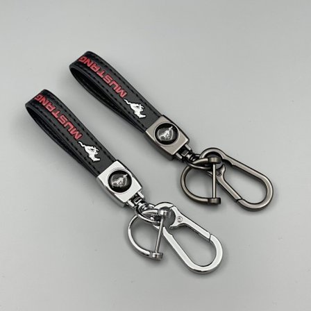 Personlig metalbilnøglering med logo - Lædernøglering med firmalogo til mænd Wild Hors Wild Hors