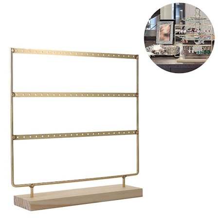 Wood Earring Stand Simple Ear Holder 3-tier Earring Holder Decorative