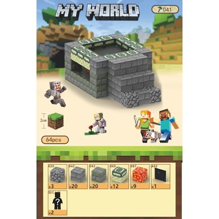 Minecraft rakennuspalikkasarja, sisältää 64 kuusikulmaista magneettilelua (End Teleporter)