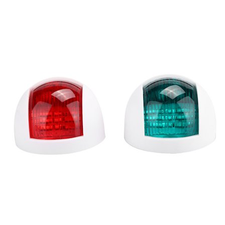 2 stk. Rød Grøn LED Vandtæt Båd Navigationssignal Lampe 12V 24V Hvid