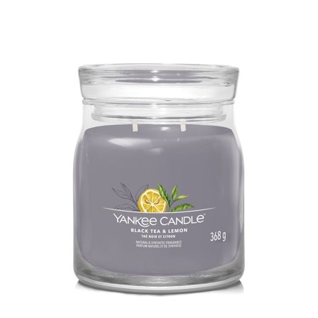 Yankee Candle Signature Jar Candles Black Tea & Lemon 368g - Candela Profumata