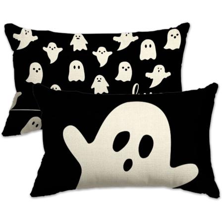 2-pakning Halloween putevar 30x50cm spøkelse Halloween midje putevar dekorasjon utendørs Halloween pute dekorasjon
