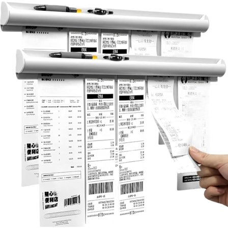 2-Slot Billetholder uden boring til restaurantkøkken - 60 cm vægmonteret kvitterings- og ordreskinne til kontor, bar, køleskab derhjemme