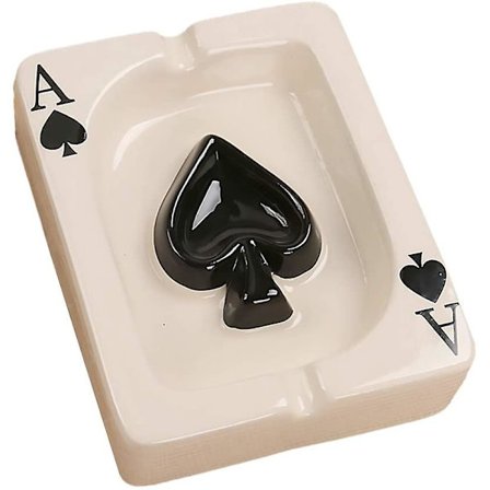 Ashtray i keramik, pokerformad askkopp, cigarr askkopp, bordsdekoration