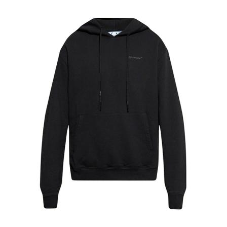Off White Logo-Printed Hoodie Sort, Herre