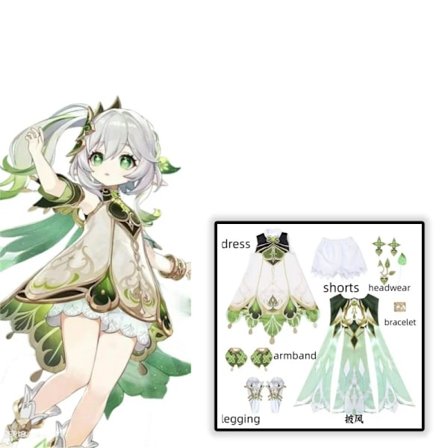 Nahida Cosplay Kostym Genshin Impact Nahida Mindre Lord Kusanali Cosplay Peruk Söt Stil Klänning Halloween för Kvinnor Barn Flickor